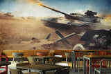 Avikalp MWZ2972 Military Tank Sandy Soil HD Wallpaper for Cafe Restaurant