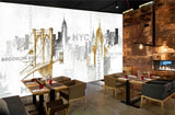 Avikalp MWZ2980 Newyork Architecture HD Wallpaper for Cafe Restaurant