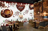 Avikalp MWZ2983 Coffee Beans Cups Saucers HD Wallpaper for Cafe Restaurant