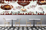 Avikalp MWZ2983 Coffee Beans Cups Saucers HD Wallpaper for Cafe Restaurant