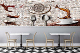 Avikalp MWZ2984 Cups Coffee Fork Spoons HD Wallpaper for Cafe Restaurant