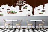 Avikalp MWZ2985 Coffee Seed Cups Leaves HD Wallpaper for Cafe Restaurant