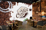 Avikalp MWZ2986 Coffee Beans Cups Leaves HD Wallpaper for Cafe Restaurant