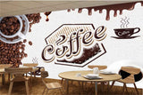 Avikalp MWZ2986 Coffee Beans Cups Leaves HD Wallpaper for Cafe Restaurant