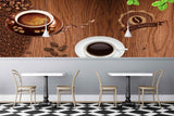 Avikalp MWZ2987 Coffee Beans Cups Saucers HD Wallpaper for Cafe Restaurant