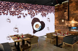 Avikalp MWZ2988 Coffe Beans Cups Saucer Spoons HD Wallpaper for Cafe Restaurant