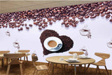 Avikalp MWZ2988 Coffe Beans Cups Saucer Spoons HD Wallpaper for Cafe Restaurant