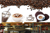 Avikalp MWZ2989 Coffee Beans Milkshake Cups HD Wallpaper for Cafe Restaurant