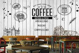 Avikalp MWZ2991 Coffee Cappuccino Cups Buildings HD Wallpaper for Cafe Restaurant