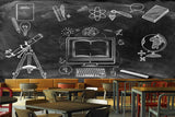 Avikalp MWZ2997 Black Board Chalk Computer Books HD Wallpaper for Cafe Restaurant