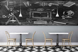 Avikalp MWZ2997 Black Board Chalk Computer Books HD Wallpaper for Cafe Restaurant