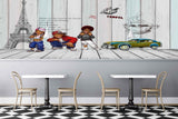Avikalp MWZ3000 Eiffel Tower Car Coffee HD Wallpaper for Cafe Restaurant