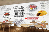 Avikalp MWZ3002 Bakery Coffee Pizza Strawberry HD Wallpaper for Cafe Restaurant