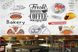 Avikalp MWZ3002 Bakery Coffee Pizza Strawberry HD Wallpaper for Cafe Restaurant