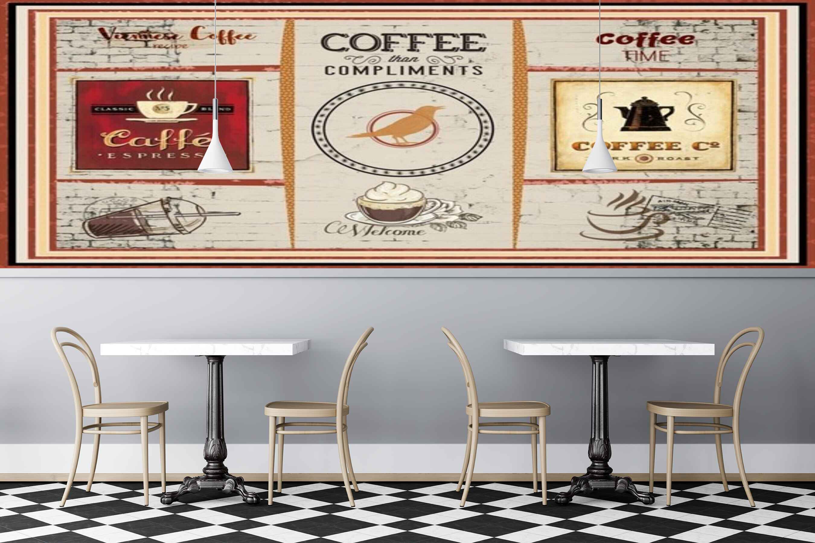 Avikalp MWZ3005 Coffee Milkshake Jug Cups HD Wallpaper for Cafe Restaurant