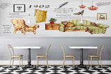 Avikalp MWZ3009 Sofas Chairs Flies Quotes HD Wallpaper for Cafe Restaurant
