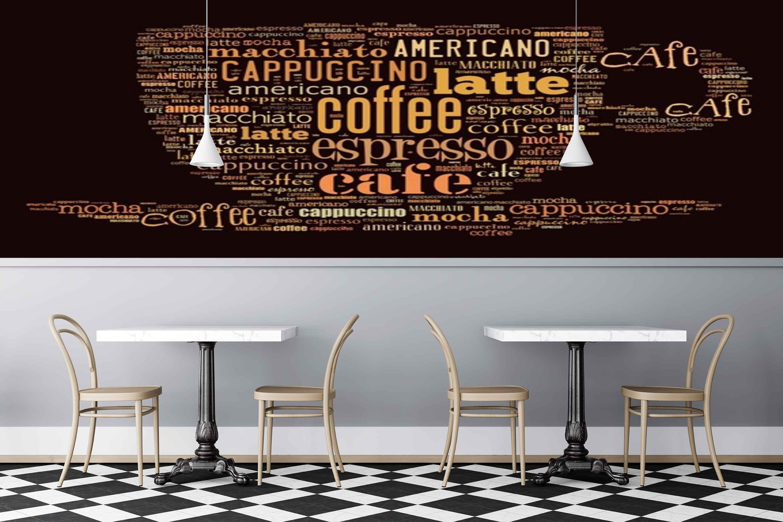 Avikalp MWZ3013 Coffee Cappuccino Expresso Cafe HD Wallpaper for Cafe Restaurant
