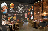 Avikalp MWZ3018 Restaurant Menu Burger Coffee Pizza HD Wallpaper for Cafe Restaurant