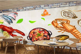 Avikalp MWZ3024 Crabs Fishes Food Scorpios HD Wallpaper for Cafe Restaurant