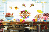 Avikalp MWZ3031 Ice Creams Cones Scoops HD Wallpaper for Cafe Restaurant