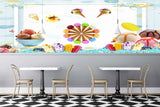 Avikalp MWZ3031 Ice Creams Cones Scoops HD Wallpaper for Cafe Restaurant