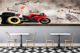 Avikalp MWZ3038 Bike Tyes London Paris Sydney Newyork HD Wallpaper for Cafe Restaurant