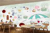 Avikalp MWZ3043 Chairs Ladies Coffee Cup Cakes HD Wallpaper for Cafe Restaurant