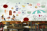 Avikalp MWZ3043 Chairs Ladies Coffee Cup Cakes HD Wallpaper for Cafe Restaurant