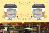 Avikalp MWZ3048 Milkshakes Mugs Straws People HD Wallpaper for Cafe Restaurant