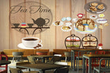 Avikalp MWZ3050 Tea Time Coffee Beans Cup Cakes HD Wallpaper for Cafe Restaurant