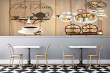 Avikalp MWZ3050 Tea Time Coffee Beans Cup Cakes HD Wallpaper for Cafe Restaurant