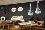 Avikalp MWZ3054 Cafe Coffee Couples Guitar HD Wallpaper for Cafe Restaurant