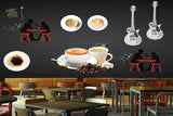 Avikalp MWZ3054 Cafe Coffee Couples Guitar HD Wallpaper for Cafe Restaurant