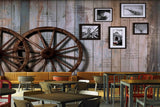 Avikalp MWZ3056 Photo Frames Wooden Wheels HD Wallpaper for Cafe Restaurant