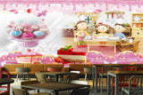 Avikalp MWZ3060 Kids Cupcakes Strawberries Ice Creams HD Wallpaper for Cafe Restaurant