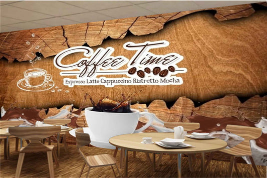 Avikalp MWZ3064 Coffe Cups Cappucino Espresso Latte Mocha HD Wallpaper for Cafe Restaurant