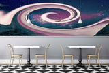 Avikalp MWZ3071 Blue Purple Waves Stars HD Wallpaper for Cafe Restaurant
