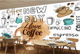 Avikalp MWZ3072 Coffee Love Lattee Espresso Cappucino HD Wallpaper for Cafe Restaurant