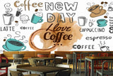 Avikalp MWZ3072 Coffee Love Lattee Espresso Cappucino HD Wallpaper for Cafe Restaurant