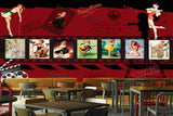Avikalp MWZ3074 Reels Barbies Vintage Phone HD Wallpaper for Cafe Restaurant