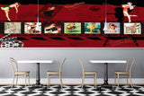 Avikalp MWZ3074 Reels Barbies Vintage Phone HD Wallpaper for Cafe Restaurant