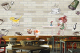 Avikalp MWZ3080 Cup Cakes Icecreams Lady Coffee Milkshake HD Wallpaper for Cafe Restaurant