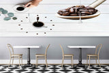 Avikalp MWZ3088 Coffee Beans Cups Leaves HD Wallpaper for Cafe Restaurant