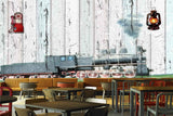 Avikalp MWZ3094 Train Lanther Telephone Grass HD Wallpaper for Cafe Restaurant