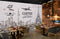 Avikalp MWZ3098 Eiffle Tower Coffee Aeroplane Clock HD Wallpaper for Cafe Restaurant
