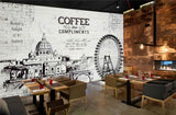 Avikalp MWZ3099 Coffee Monument Culvert Wheel HD Wallpaper for Cafe Restaurant