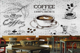 Avikalp MWZ3101 Coffee Beans Cups Saucer Spoons Dinks HD Wallpaper for Cafe Restaurant