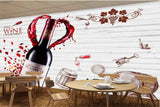 Avikalp MWZ3105 Wine Bottle Glasses HD Wallpaper for Cafe Restaurant