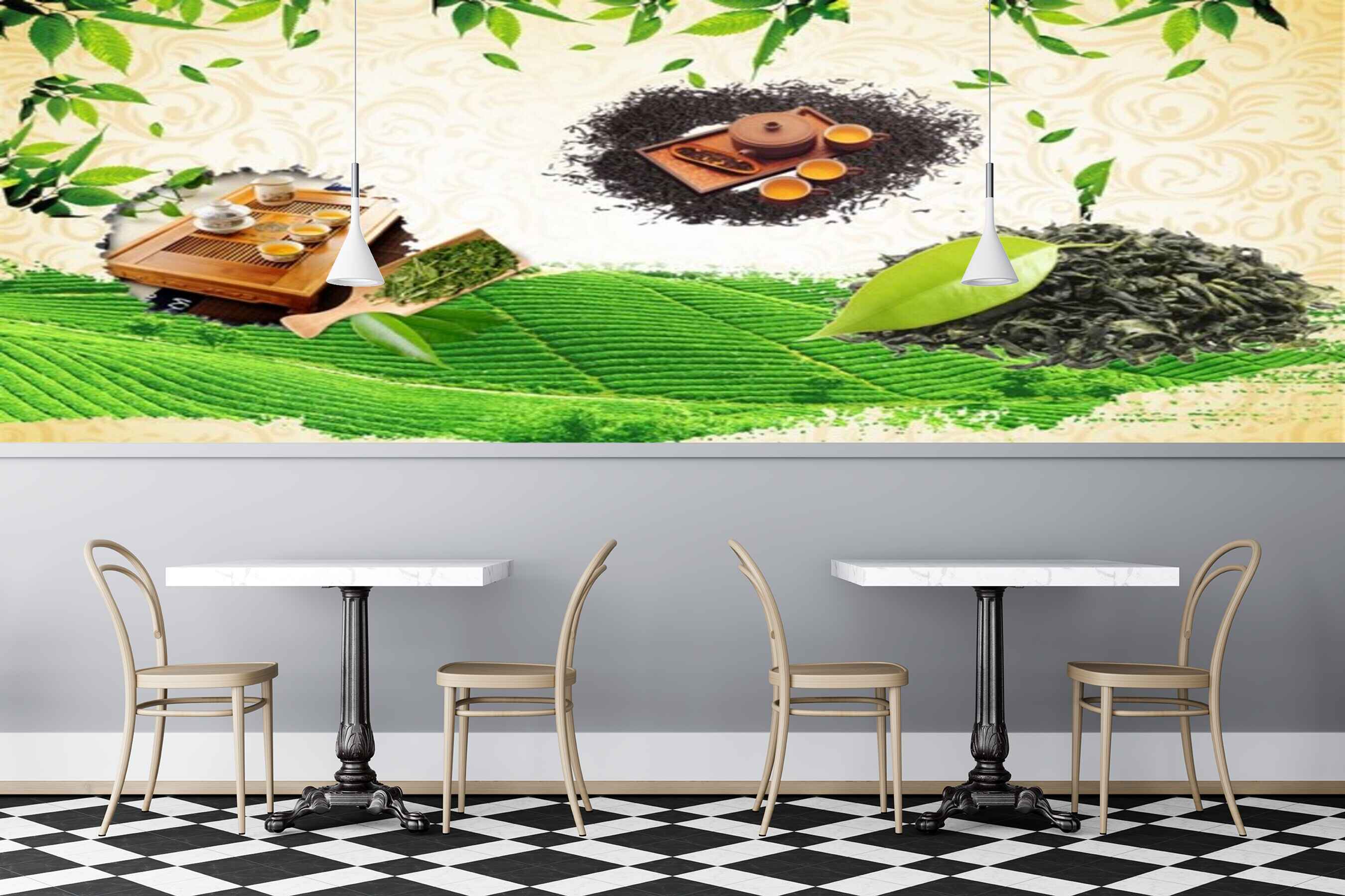 Avikalp MWZ3106 Leaves Herbs Spices Drinks HD Wallpaper for Cafe Restaurant