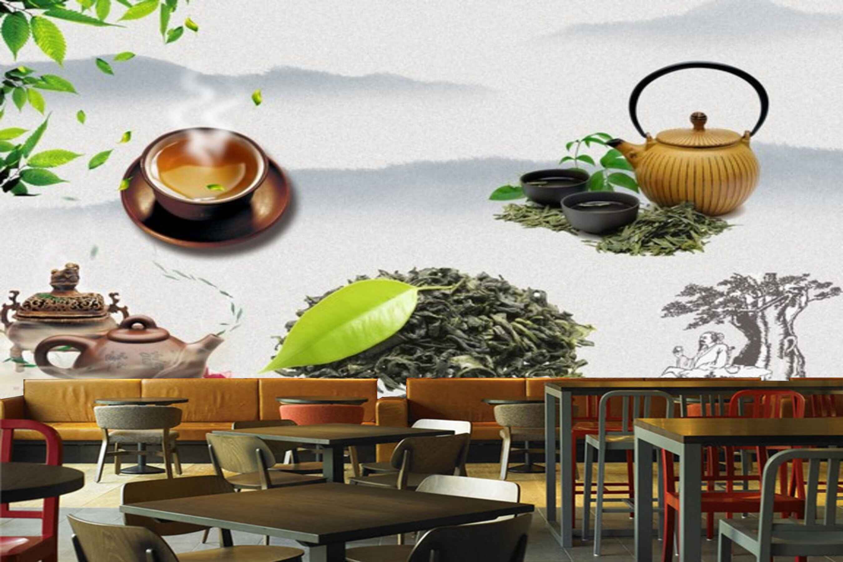 Avikalp MWZ3107 Coffeee Tea Leaves Mug Cups HD Wallpaper for Cafe Restaurant